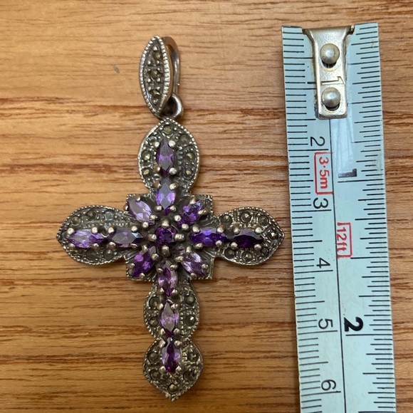 Stunning Amethyst Cross Pendant - Picture 3 of 5